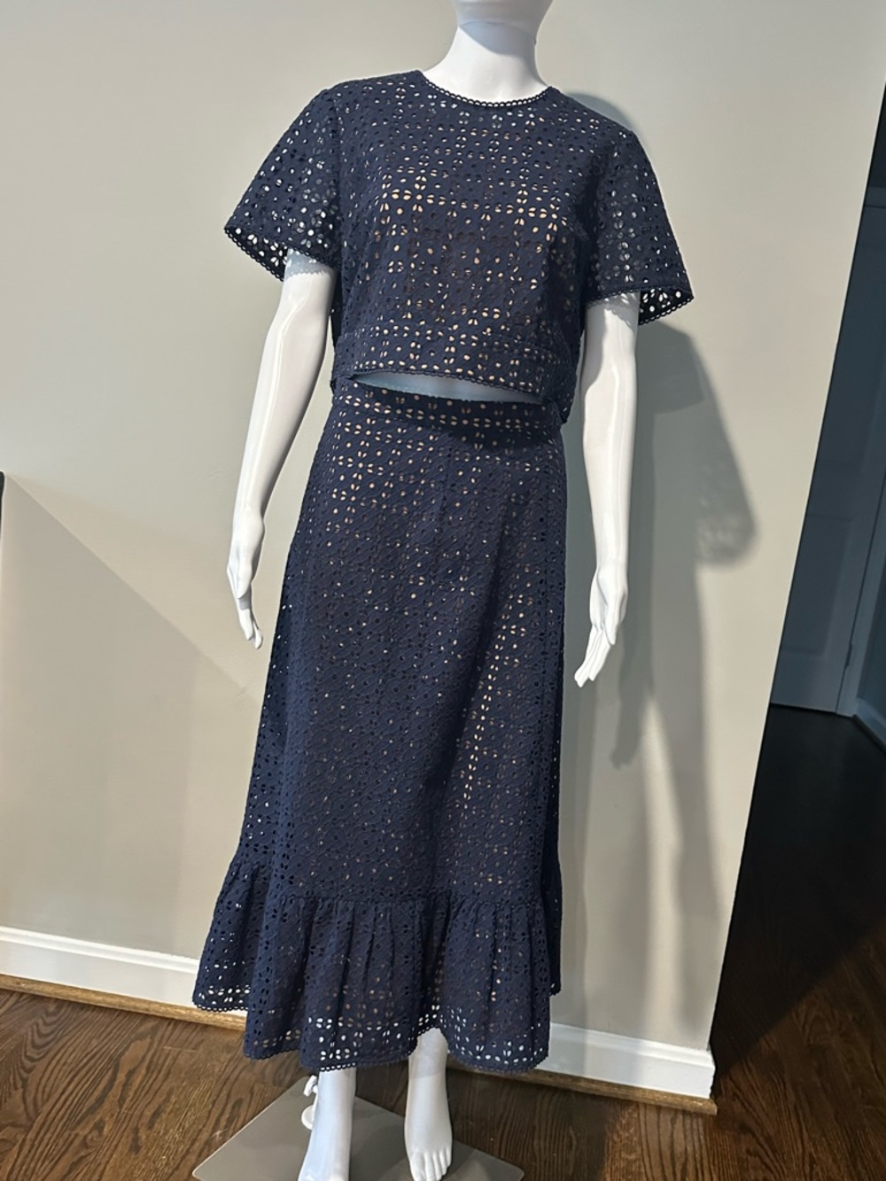 Michael Kors two-piece navy lace top/skirt